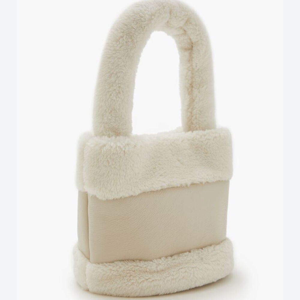 Faux Leather & Shearling Handbag